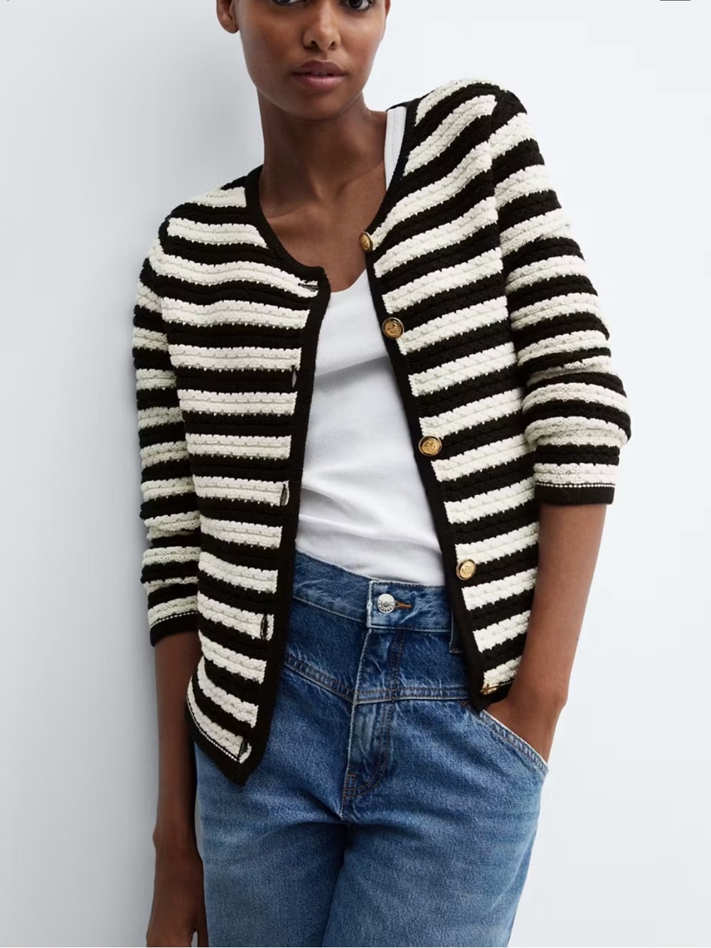 Mango Striped Cardigan